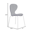 Transparent Plastic Dining Chair White Stainless Steel Base in Transparent Black