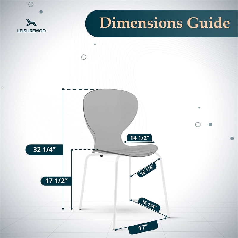 Transparent Plastic Dining Chair White Stainless Steel Base in Transparent Black
