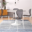 Transparent Plastic Dining Chair White Stainless Steel Base in Transparent Black