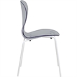 Transparent Plastic Dining Chair White Stainless Steel Base in Transparent Black