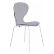 Transparent Plastic Dining Chair White Stainless Steel Base in Transparent Black