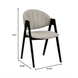 Dining Chair in Polyester with Curved Back and Iron Base in Gray