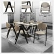 Dining Chair in Polyester with Curved Back and Iron Base in Gray