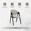 Dining Chair in Polyester with Curved Back and Iron Base in Gray