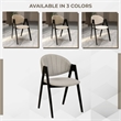 Dining Chair in Polyester with Curved Back and Iron Base in Gray