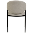 Dining Chair in Polyester with Curved Back and Iron Base in Gray