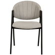 Dining Chair in Polyester with Curved Back and Iron Base in Gray