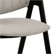 Dining Chair in Polyester with Curved Back and Iron Base in Gray