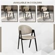 Dining Chair in Leather with Curved Back and Iron Base in Taupe
