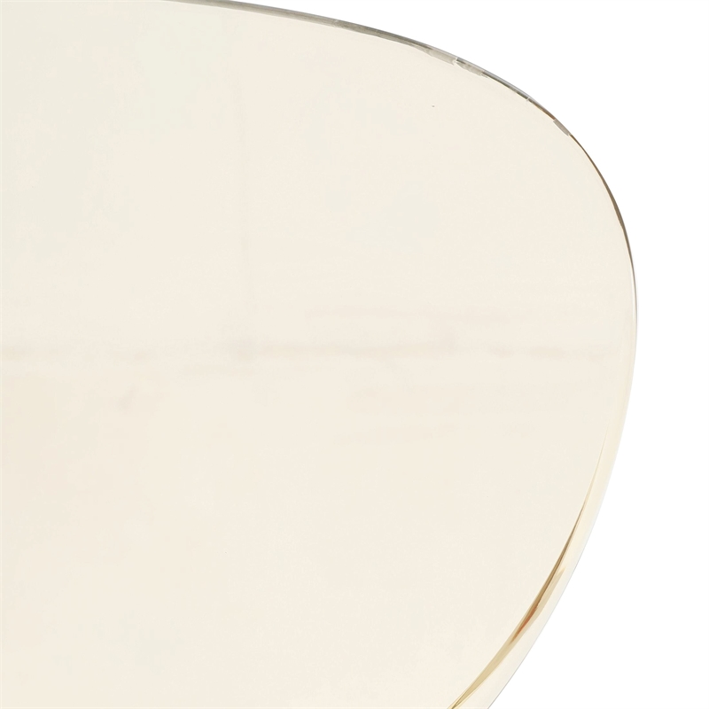 Transparent Plastic Side Chair with Black Metal Base in Amber