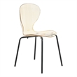 Transparent Plastic Side Chair with Black Metal Base in Amber
