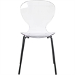 Transparent Plastic Side Chair with Black Metal Base in Clear