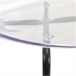Transparent Plastic Side Chair with Black Metal Base in Clear