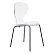 Transparent Plastic Side Chair with Black Metal Base in Clear