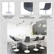 Adjustable Height Bar Stool in Leather with White Iron Base in Charcoal Black