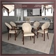 Velvet Dining Arm Chair in Rubberwood with Gold Accents in Taupe
