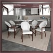 Velvet Dining Arm Chair in Rubberwood with Gold Accents in White