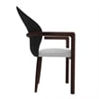 Velvet Dining Arm Chair in Rubberwood with Gold Accents in White