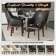 Leather Dining Chair with Rubberwood Base in Dark Gray