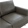 Leather Loveseat with Removable Cushions and Stainless Steel Base in Grey