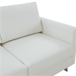 Leather Loveseat with Removable Cushions and Stainless Steel Base in White