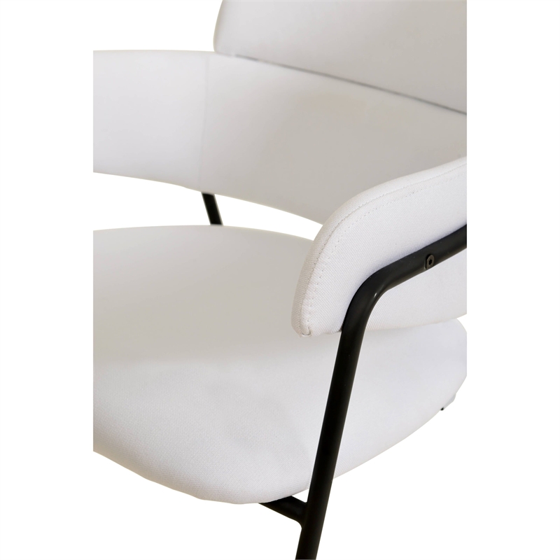 Polyester Dining Chair with Powder-Coated Stainless Steel Legs in White