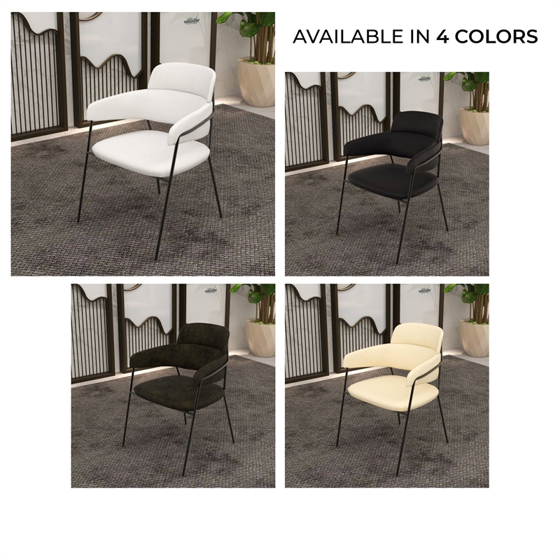Polyester Dining Chair with Powder-Coated Stainless Steel Legs in White