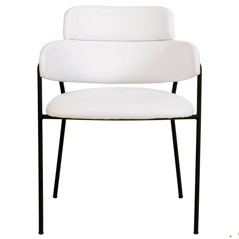 Polyester Dining Chair with Powder-Coated Stainless Steel Legs in White