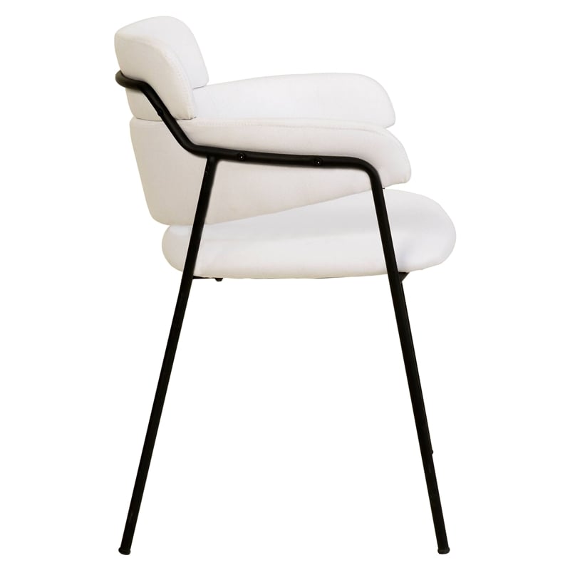 Polyester Dining Chair with Powder-Coated Stainless Steel Legs in White