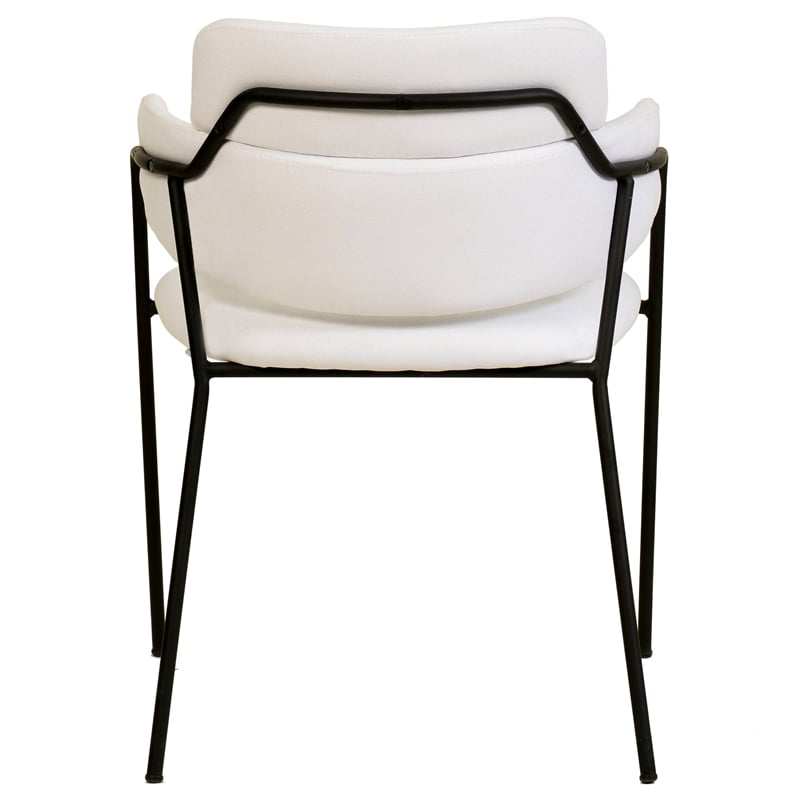 Polyester Dining Chair with Powder-Coated Stainless Steel Legs in White