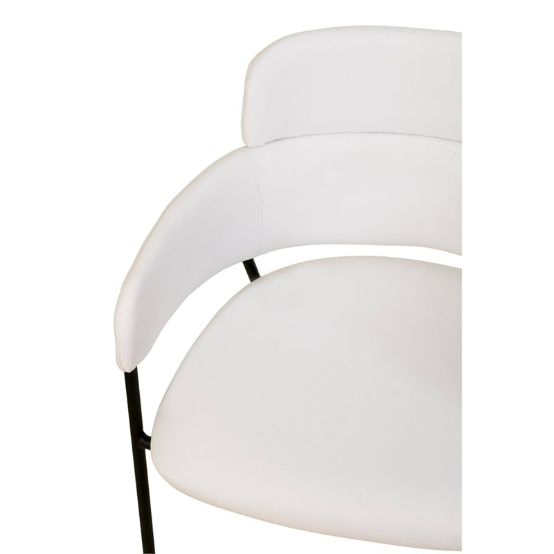 Polyester Dining Chair with Powder-Coated Stainless Steel Legs in White