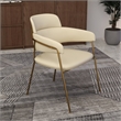 Velvet Dining Chair with Gold Powder-Coated Stainless Steel Legs in Beige
