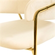Velvet Dining Chair with Gold Powder-Coated Stainless Steel Legs in Beige