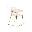 Velvet Dining Chair with Gold Powder-Coated Stainless Steel Legs in Beige