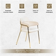 Velvet Dining Chair with Gold Powder-Coated Stainless Steel Legs in Beige
