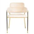 Velvet Dining Chair with Gold Powder-Coated Stainless Steel Legs in Beige