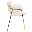 Velvet Dining Chair with Gold Powder-Coated Stainless Steel Legs in Beige