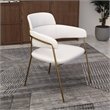 Polyester Dining Chair with Gold Powder-Coated Stainless Steel Legs in White