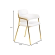 Polyester Dining Chair with Gold Powder-Coated Stainless Steel Legs in White