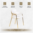 Polyester Dining Chair with Gold Powder-Coated Stainless Steel Legs in White
