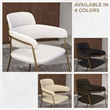 Polyester Dining Chair with Gold Powder-Coated Stainless Steel Legs in White