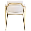 Polyester Dining Chair with Gold Powder-Coated Stainless Steel Legs in White