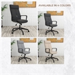 LeisureMod High-Back Leather Office Chair with Adjustable Height in Black