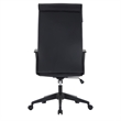 LeisureMod High-Back Leather Office Chair with Adjustable Height in Black