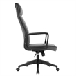 LeisureMod High-Back Polyester Office Chair with Adjustable Height in Charcoal