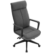 LeisureMod High-Back Polyester Office Chair with Adjustable Height in Charcoal