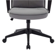 LeisureMod High-Back Leather Office Chair with Adjustable Height in Gray