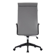LeisureMod High-Back Leather Office Chair with Adjustable Height in Gray