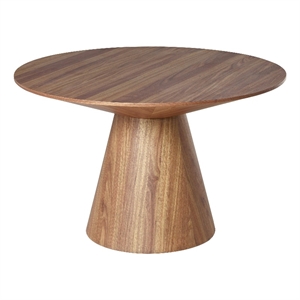 LeisureMod Round 47&quot Dining Table with Ash Wood Veneer Top in Natural Wood