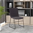 LeisureMod Office Chair in Leather/Polyester with Stainless Steel Base in Brown